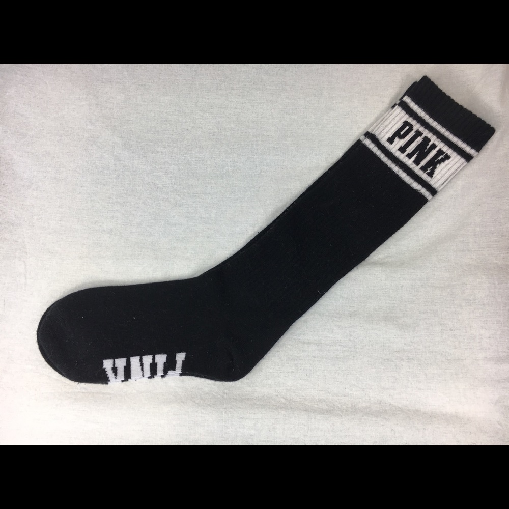 Victoria's Secret Pink Black Tall Socks